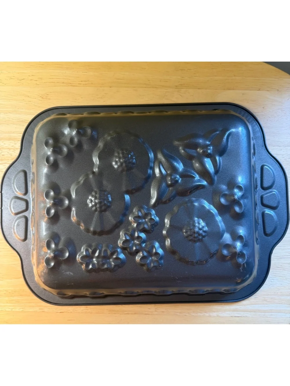 Floral Embossed Metal Baking Pan